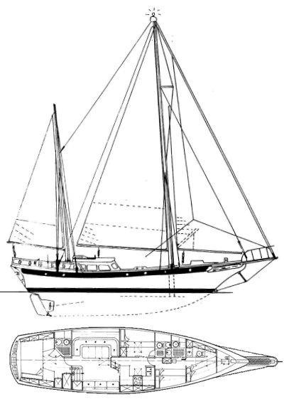 Formosa 51 sail plan and accommodation layout
